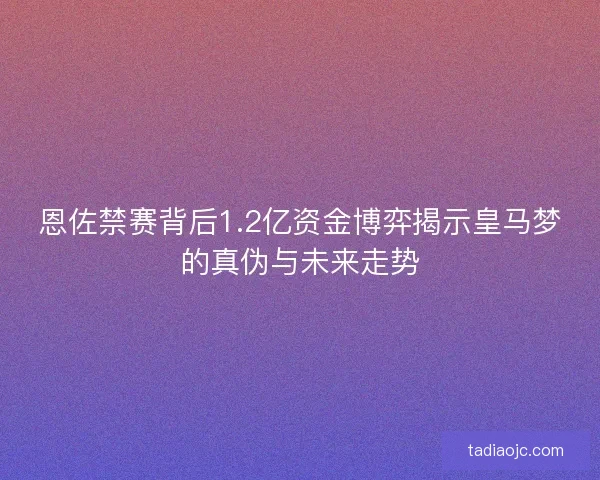 恩佐禁赛背后1.2亿资金博弈揭示皇马梦的真伪与未来走势 恩佐禁赛背后1.2亿资金博弈揭示皇马梦的真伪与未来走势